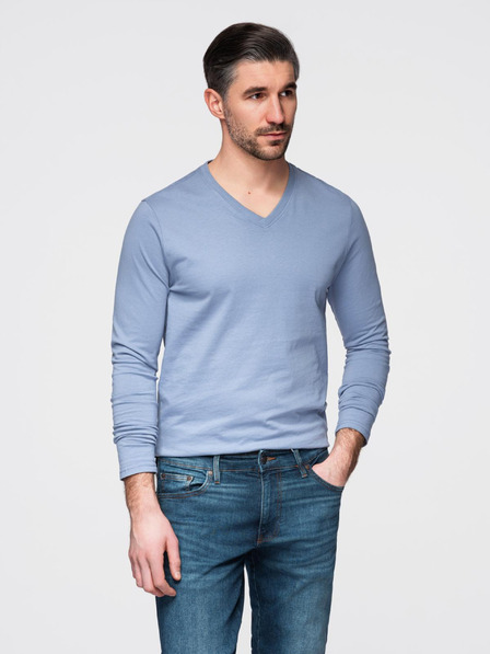 Ombre Clothing Tricou basic albastru deschis pentru bărbați Ombre Clothing