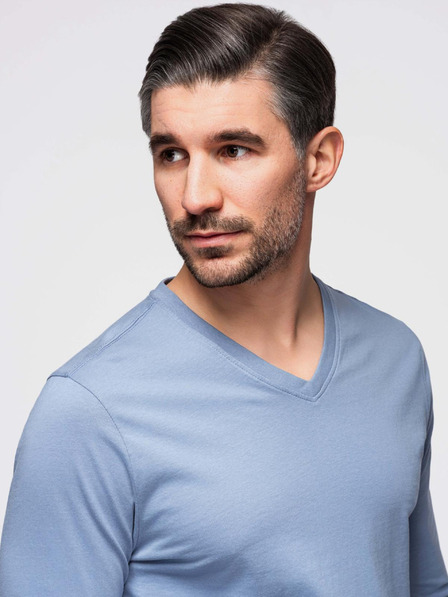 Ombre Clothing Tricou basic albastru deschis pentru bărbați Ombre Clothing