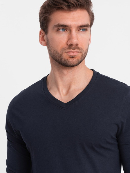 Ombre Clothing Tricou basic albastru închis pentru bărbați Ombre Clothing