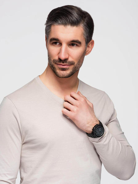 Ombre Clothing Tricou de bază bej pentru bărbați Ombre Clothing