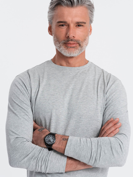 Ombre Clothing Tricou basic gri pentru bărbați Ombre Clothing