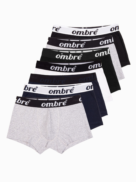 Ombre Clothing Set de șapte boxeri bărbătești în gri, albastru închis, alb și negru Ombre Clothing