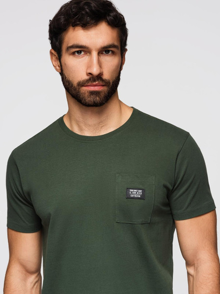 Ombre Clothing Tricou verde cu buzunar pentru bărbați Ombre Clothing
