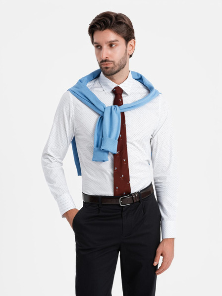 Ombre Clothing Cămașă bărbătească albă din bumbac Ombre Clothing