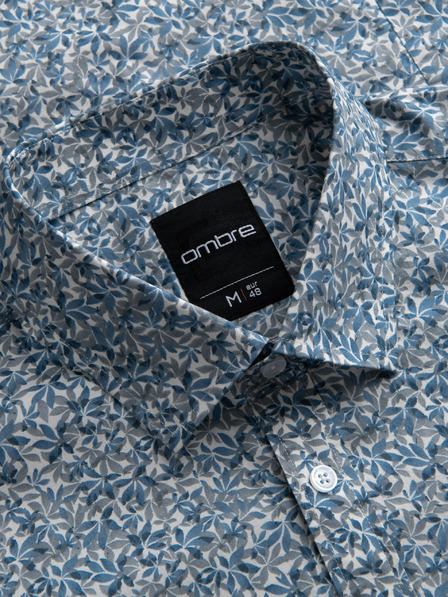 Ombre Clothing Cămașă bleumarin cu model slim fit pentru bărbați Ombre Clothing