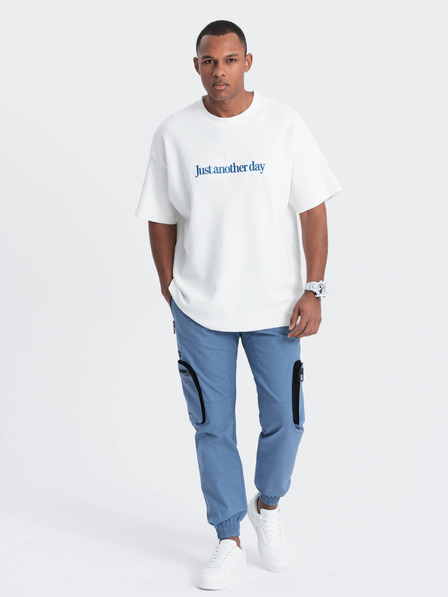 Ombre Clothing Pantaloni cargo jogger pentru bărbați albaștri Ombre Clothing