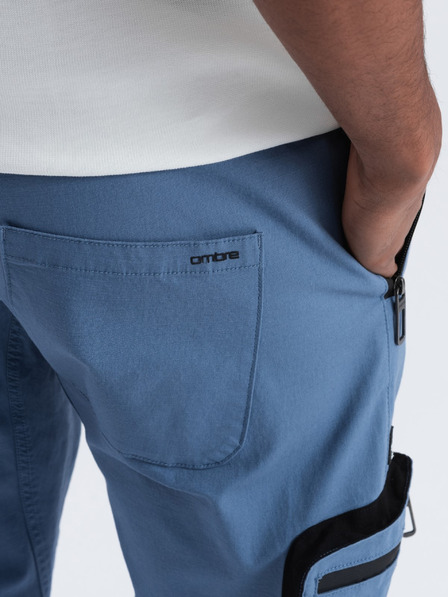 Ombre Clothing Pantaloni cargo jogger pentru bărbați albaștri Ombre Clothing