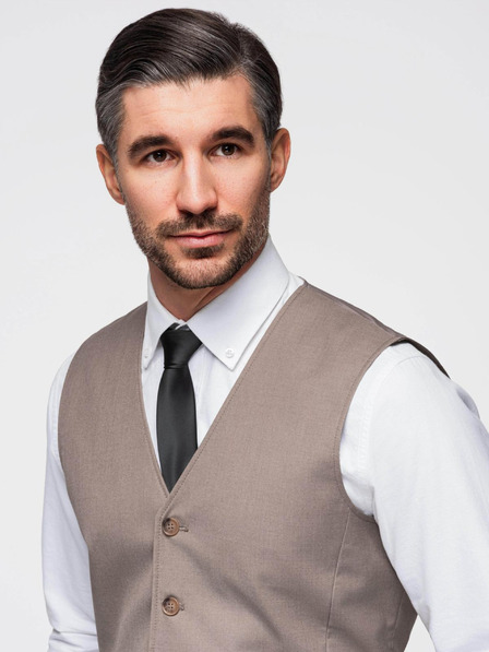 Ombre Clothing Vestă costum bărbați bej Ombre Clothing