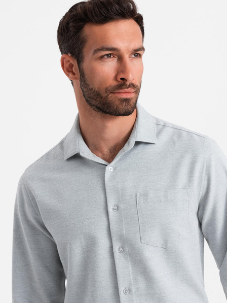 Ombre Clothing Cămașă Ombre Clothing gri deschis pentru bărbați