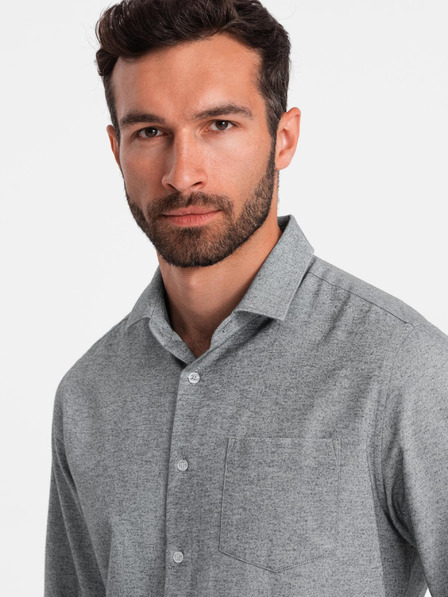 Ombre Clothing Cămașă Ombre Clothing gri deschis pentru bărbați