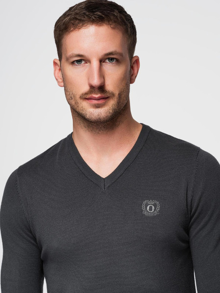 Ombre Clothing Dark Grey Pulover pentru bărbați Ombre Clothing