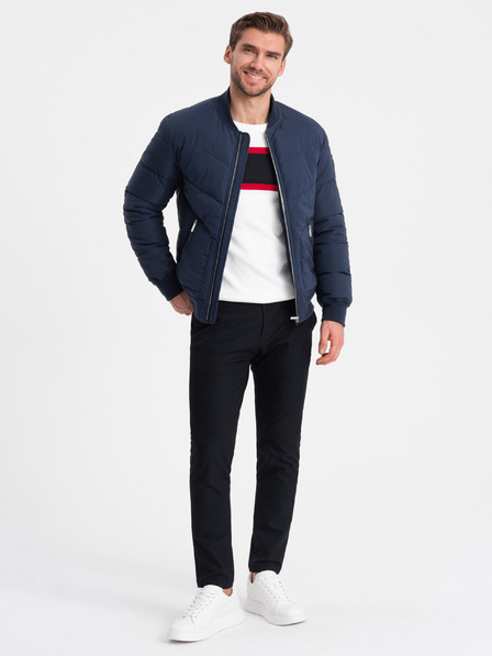 Ombre Clothing Bomber matlasat albastru închis pentru bărbați Ombre Clothing