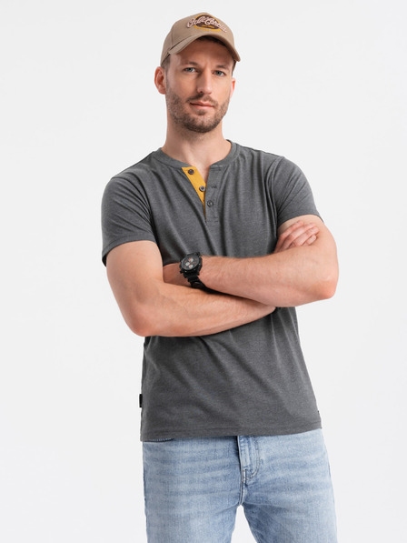 Ombre Clothing Tricou bărbătesc gri cu gât rotund Ombre Clothing