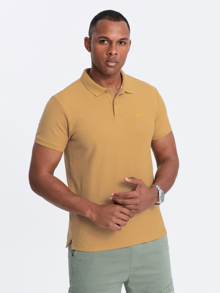 Ombre Clothing Tricou polo basic pentru bărbați, muștar Îmbrăcăminte Ombre