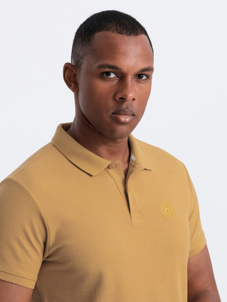 Ombre Clothing Tricou polo basic pentru bărbați, muștar Îmbrăcăminte Ombre