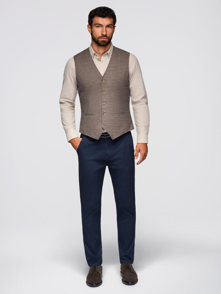 Ombre Clothing Pantaloni chino albastru închis pentru bărbați cu curea decorativă Ombre Clothing