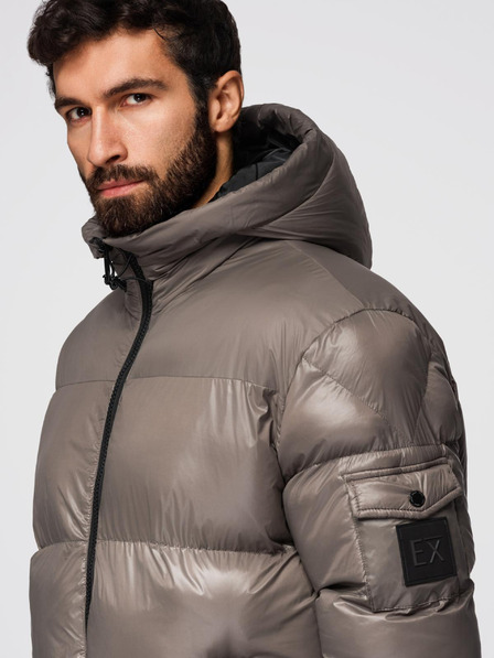 Ombre Clothing Jachetă călduroasă pentru bărbați cu ornamente cu nervuri Ombre Clothing