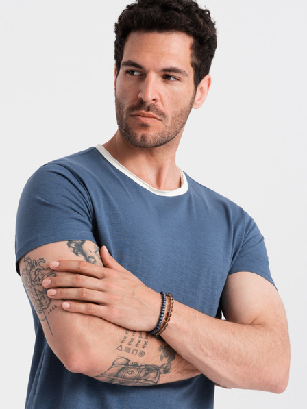 Ombre Clothing Tricou bărbați albastru închis Ombre Clothing