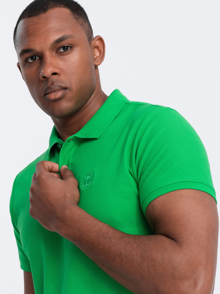 Ombre Clothing Tricou polo basic verde Ombre Clothing pentru bărbați