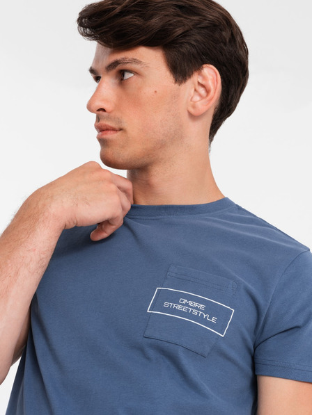 Ombre Clothing Tricou de bumbac pentru bărbați cu buzunar imprimat Ombre Streetstyle Ombre Îmbrăcăminte Ombre