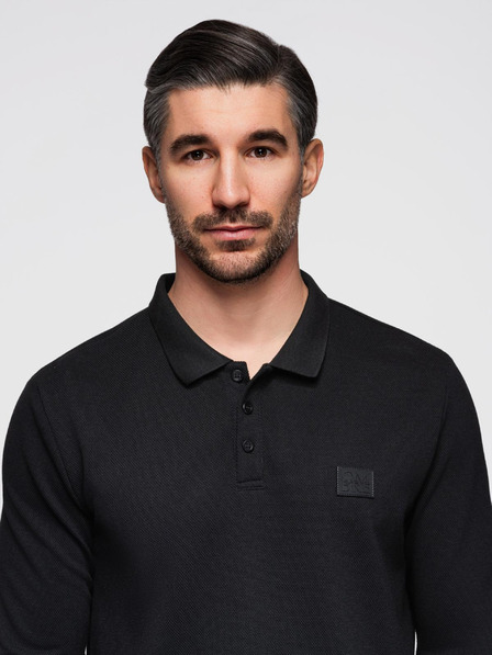 Ombre Clothing Tricou polo cu mânecă lungă pentru bărbați Ombre Clothing