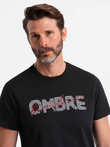 Ombre Clothing Tricou bărbătesc din bumbac cu broderie delicată Ombre Clothing
