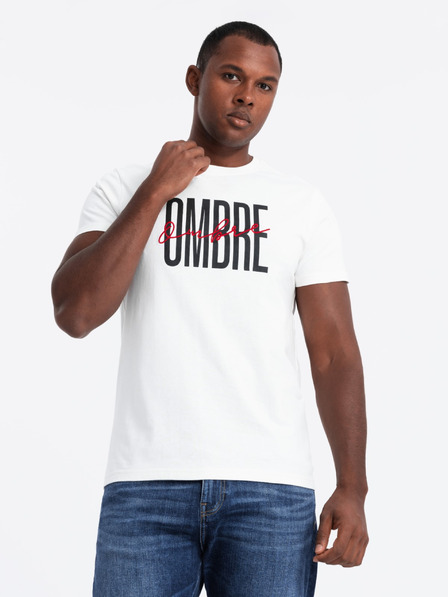 Ombre Clothing Tricou bărbătesc din bumbac cu broderie delicată Ombre Clothing