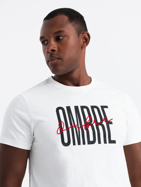 Ombre Clothing Tricou bărbătesc din bumbac cu broderie delicată Ombre Clothing