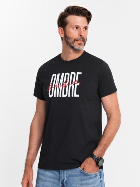 Ombre Clothing Tricou bărbătesc din bumbac cu broderie delicată Ombre Clothing