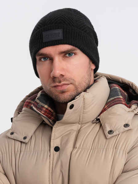 Ombre Clothing Șapcă tricotată pentru bărbați cu aplicații de îmbrăcăminte Ombre