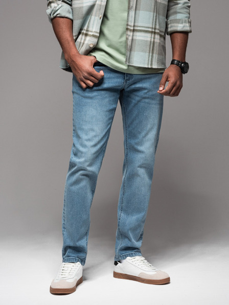 Ombre Clothing Pantaloni din denim pentru bărbați STRAIGHT LEG - negru V1 OM-PADP-0133 Ombre Clothing