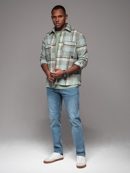 Ombre Clothing Pantaloni din denim pentru bărbați STRAIGHT LEG - negru V1 OM-PADP-0133 Ombre Clothing