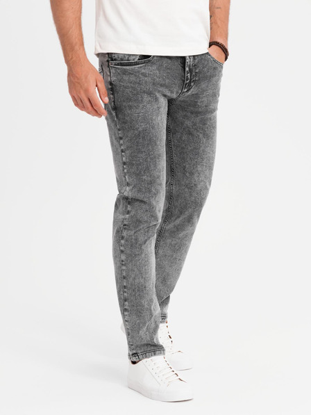 Ombre Clothing Pantaloni din denim pentru bărbați STRAIGHT LEG - negru V1 OM-PADP-0133 Ombre Clothing