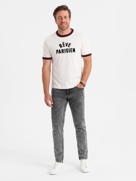 Ombre Clothing Pantaloni din denim pentru bărbați STRAIGHT LEG - negru V1 OM-PADP-0133 Ombre Clothing