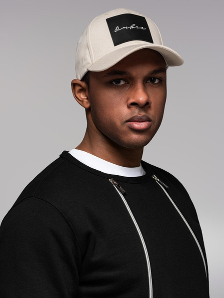 Ombre Clothing Șapcă de baseball pentru bărbați cu plasture mare crem Îmbrăcăminte Ombre