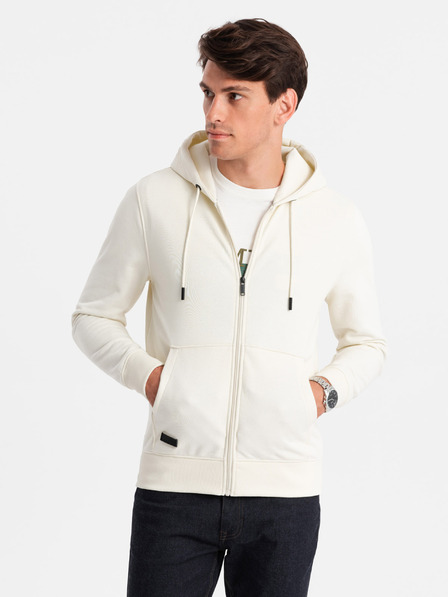 Ombre Clothing Hanorac cu fermoar din bumbac BASIC pentru bărbați Ombre Clothing