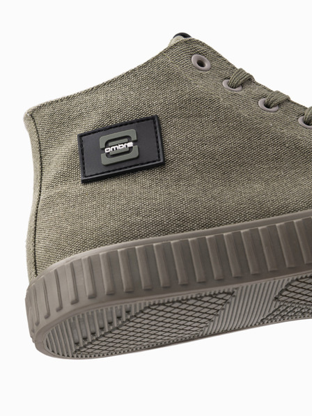 Ombre Clothing Pantofi sport din pânză pentru bărbați - olive V2 OM-FOTH-0186 Ombre Clothing