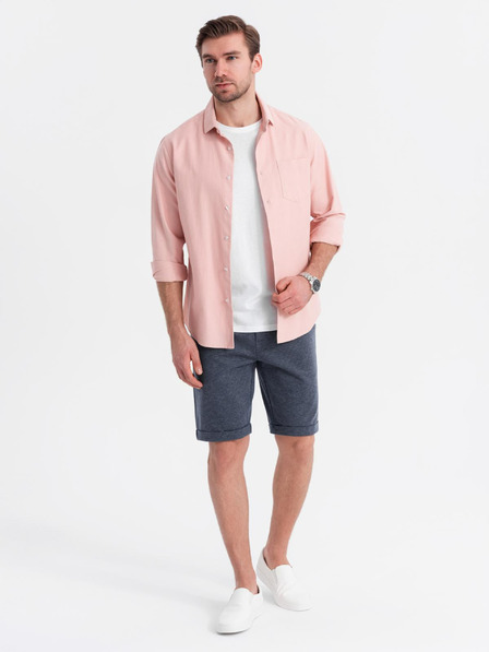 Ombre Clothing Pantaloni scurți tricotați structurați pentru bărbați cu talie elastică Ombre Clothing