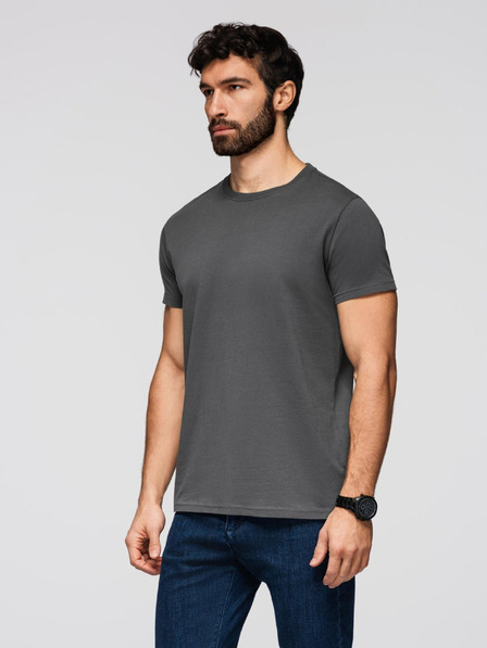 Ombre Clothing Tricou clasic BASIC din bumbac pentru bărbați - gri