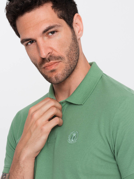 Ombre Clothing Tricou polo basic verde Ombre Clothing pentru bărbați