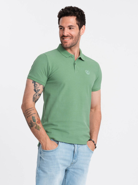 Ombre Clothing Tricou polo basic verde Ombre Clothing pentru bărbați