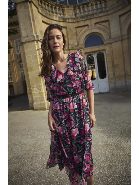 Moodo Rochie florală albastru închis Moodo