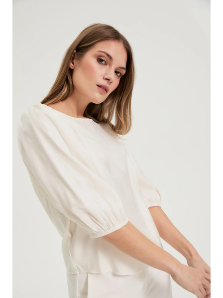 Moodo Cămașă cu mâneci bouffant crem Moodo