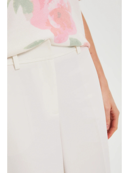Moodo Pantaloni cu pernele largi în margine alb Moodo