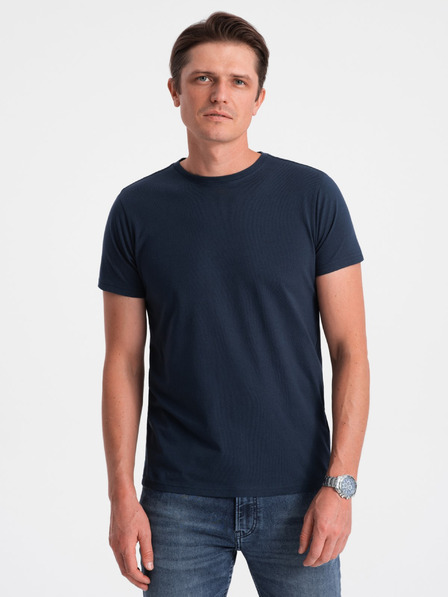 Ombre Clothing Tricou basic albastru închis pentru bărbați Ombre Clothing