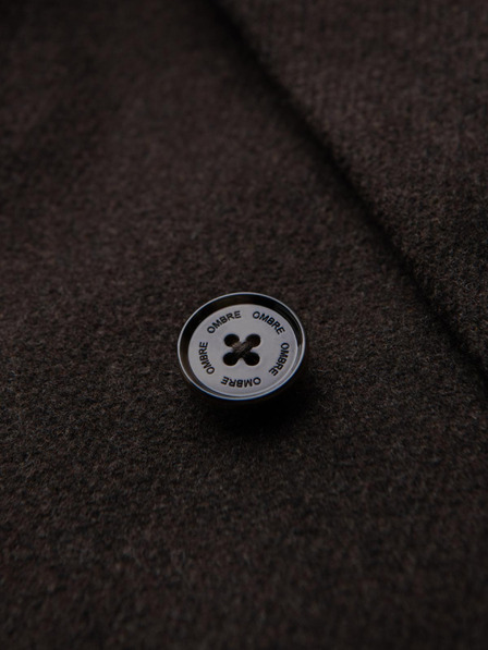 Ombre Clothing Palton lână două rânduri de nasturi bărbătesc - maro închis V3 OM-COWC-0133 Ombre Clothing