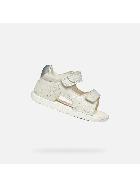 Geox Sandale fete albe pentru primii pasi Geox Sandal Macchia Gir