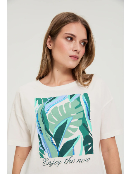 Moodo Tricou cu imprimeu alb Moodo