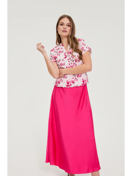 Moodo Cămașă cu flori fucsia Moodo