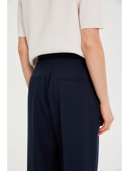 Moodo Pantaloni cu picior larg albastru închis Moodo